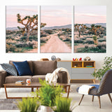 12540952-MGV-CV-36X24-Joshua Tree Park Wall Art Canvas Print, Framed Desert Road Art Picture Print, Sunset Drive Perfect Southwestern Boho Decor Artwork