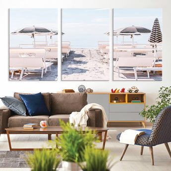 67623952-MGV-CV-36X24-Minimalist Beach Wall Art Canvas Print, Framed Pastel Sand Art Picture Print, Beach Aesthetic Perfect Coastal Minimalist Decor