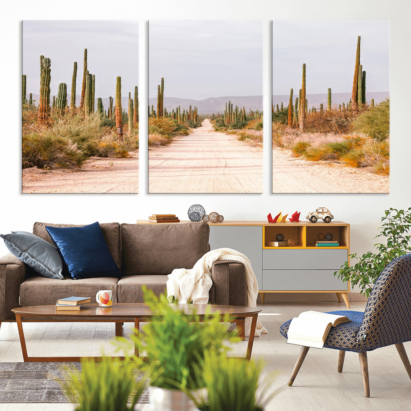 30742780-MGV-CV-36X24-Desert Cactus Wall Art Canvas Print, Framed Southwestern Art Picture Print, Bohemian Western Perfect Southwestern Boho Decor