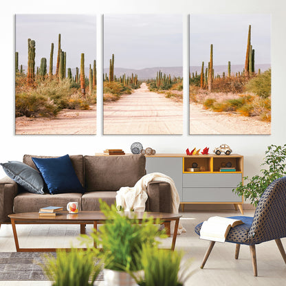 30742780-MGV-CV-36X24-Desert Cactus Wall Art Canvas Print, Framed Southwestern Art Picture Print, Bohemian Western Perfect Southwestern Boho Decor