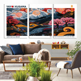 43879290-MGV-CV-36X24-Japanese Abstract Wall Art – Mount Fuji Cherry Blossom Canvas Print, Modern Asian Inspired Landscape Decor for Living Room,