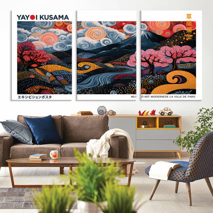 43879290-MGV-CV-36X24-Japanese Abstract Wall Art – Mount Fuji Cherry Blossom Canvas Print, Modern Asian Inspired Landscape Decor for Living Room,