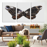 99831147-MGV-CV-36X24-Spotted Butterfly Wall Art Canvas Print, Framed Neutral Insect Theme Art Picture Print, Earthy Wing Pattern Perfect Modern Rustic