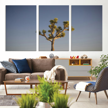 54552043-MGV-CV-36X24-Joshua Tree Art Wall Art Canvas Print, Framed Desert Landscape Art Picture Print, Southwestern Nature Perfect Southwestern Boho