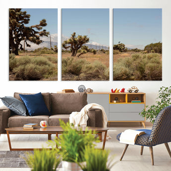 16114018-MGV-CV-36X24-Joshua Tree Wall Art Canvas Print, Framed Desert Landscape Art Picture Print, Mountain Horizon Perfect Southwestern Boho Decor
