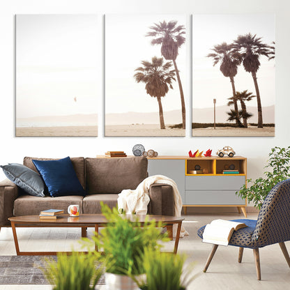 48255923-MGV-CV-36X24-Coastal Light Wall Art Canvas Print, Framed Relaxing Shoreline Art Picture Print, Minimalist Ocean Perfect Tropical Serenity Decor