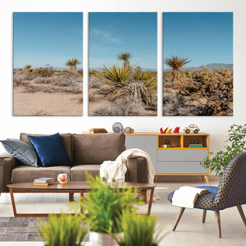 35156165-MGV-CV-36X24-Joshua Tree Wall Art Canvas Print, Framed Desert Landscape Art Picture Print, Warm Earth Tones Perfect Southwestern Minimalist