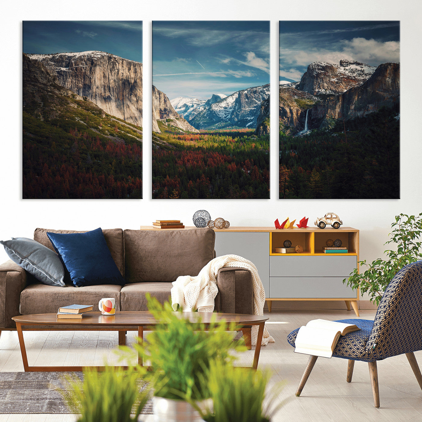 15244033-MGV-CV-36X24-Yosemite National Wall Art Canvas Print, Framed Mountain Landscape Art Picture Print, El Capitan Perfect Rustic Farmhouse Decor