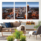 25096967-MGV-CV-36X24-Atlanta Skyline Wall Art – Vibrant Cityscape Canvas Print, Modern Night Lights Urban Decor for Office, Living Room, or Apartment