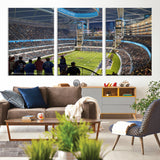 41816511-MGV-CV-36X24-Chicago Dome Stadium Wall Art – Futuristic Football Arena Canvas Print, Modern Sports Fan Decor for Man Cave, Office, Bar, or