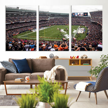 18347149-MGV-CV-36X24-Soldier Field Wall Art – Chicago Bears Football Stadium Canvas Print, Game Day Sports Decor for Man Cave, Bar, Office, or Living
