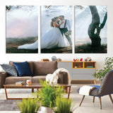 CSTM913-MGV-CV-36X24-Framed Wedding Canvas Print - Custom Wall Art Keepsake for Couples, Elegant Home Decoration Gift, Create Your Own Photo Canvas