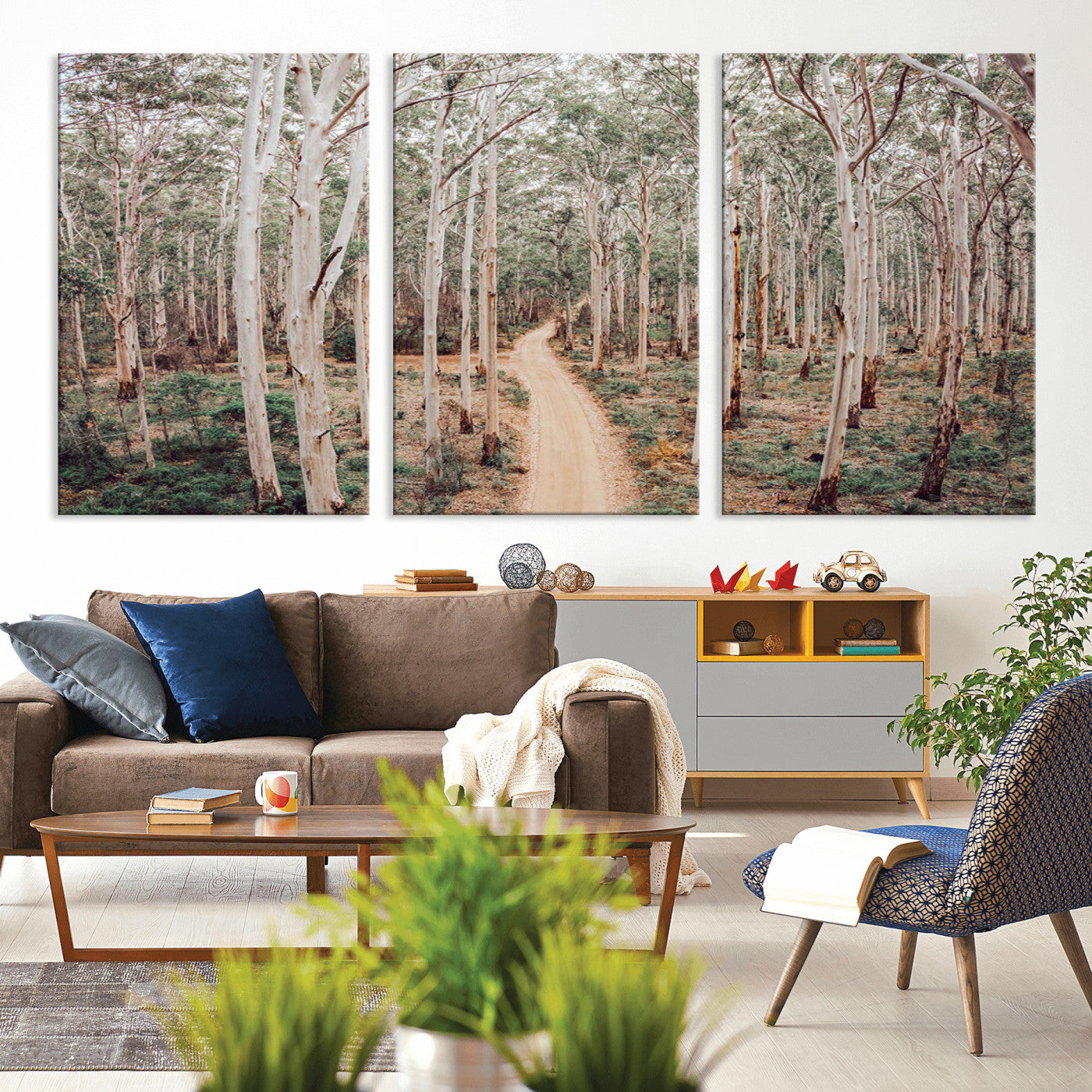 24760563-MGV-CV-36X24-Forest Wall Art – Tranquil Woodland Path Canvas Print, Scenic Nature Photography Decor for Bedroom, Living Room, Office, Cabin or