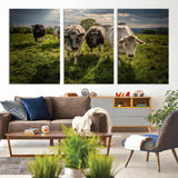 67277447-MGV-CV-36X24-Farmhouse Wall Art – Herd of Cows Canvas Print, Rustic Country Pasture Photography Decor for Bedroom, Living Room, Office, Ranch,