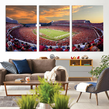 73680988-MGV-CV-36X24-Sanford Stadium Wall Art – Georgia Bulldogs Football Sunset Game Canvas Print, College Sports Decor for Man Cave, Bar, Office, or