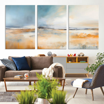 12135-MGV-CV-36X24-Soft Horizon Wall Art Canvas Print, Framed Golden Field Art Picture Print, Dreamy Horizon Perfect Minimalist Earthy Decor Artwork