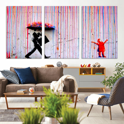 69505-MGV-CV-36X24-Graffiti Girl Wall Art Canvas Print, Framed Urban Contrast Art Picture Print, Vibrant Graffiti Perfect Urban Pop Decor Artwork