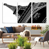 89033-MGV-CV-36X24-Eiffel Tower Wall Art – Dramatic Black and White Architectural Canvas Print, Modern Paris Decor for Office, Living Room or